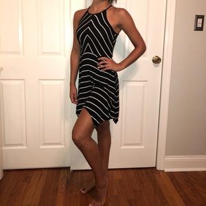 Back and white stripped dress